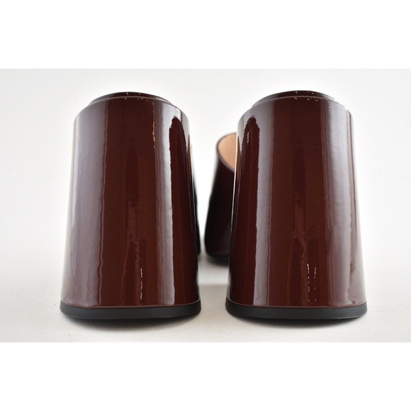 Gucci Lexi 105 Dark Red Bordeaux Patent Backless Sandal Mule Block Heel Pump 35 - Picture 10 of 11